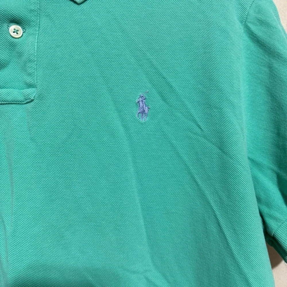 Polo Ralph Lauren Green Purple Pony Cotton Custom Slim Fit Polo Shirt